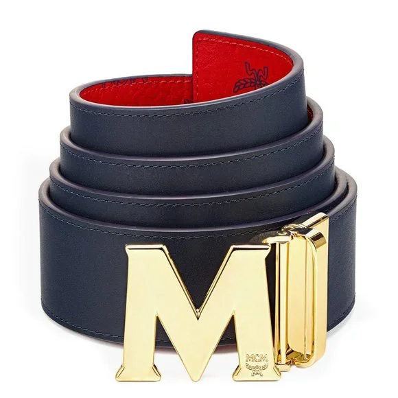 Red Mcm Mcm Claus M Reversible Belt MCM Claus M Red Gold Leather